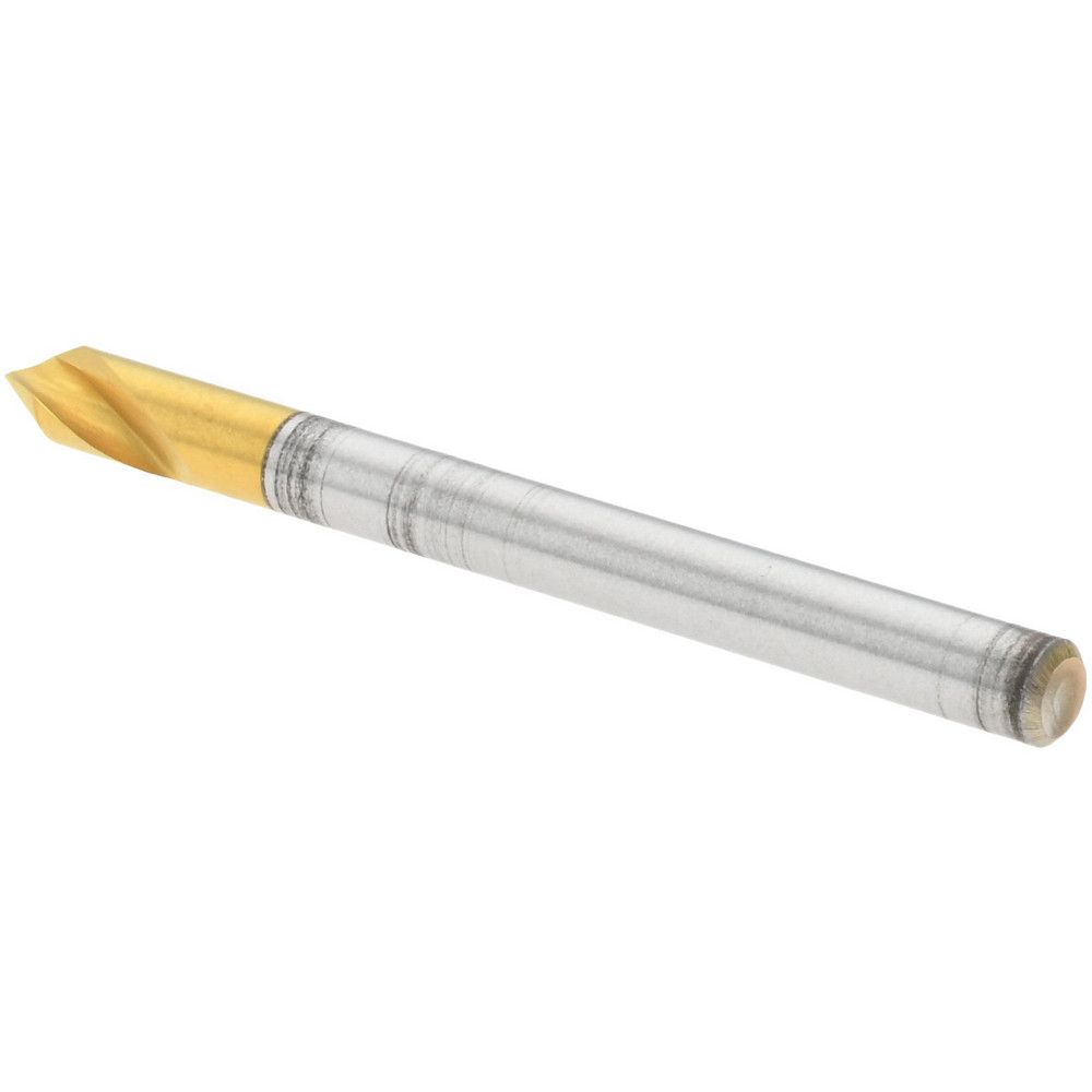 Melin Tool Countersink: 1/8" Head Dia, 60.00 deg Included Angle, 1 Flute, Cobalt Steel, Right Hand Cut - 18136