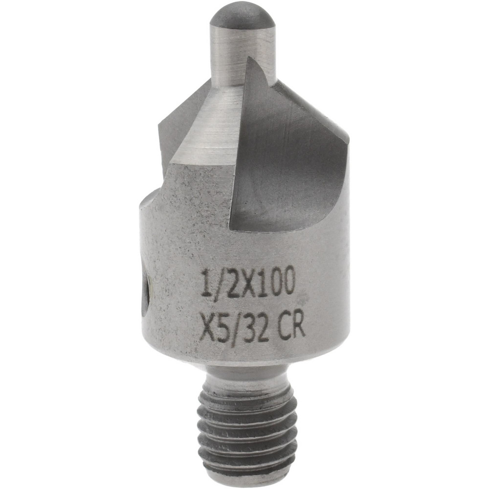 Made in USA 2-1/2" OAL, 1/2" Head Dia, 3 Flute, 100° Incl Angle, Integral Pilot, Adjustable Stop Countersink - 152-3-100-.1562