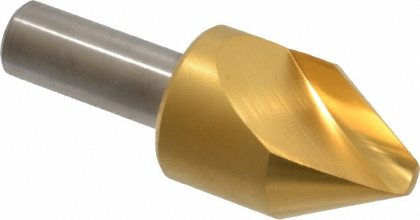 Melin Tool Countersink: 1" Head Dia, 60.00 deg Included Angle, 1 Flute, Cobalt Steel, Right Hand Cut - 18171