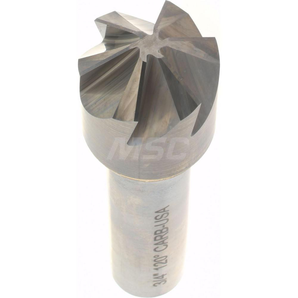 Hertel Countersink: 3/4" Head Dia, 120.00 deg Included Angle, 6 Flute, Solid Carbide, Right Hand Cut - 336-008590