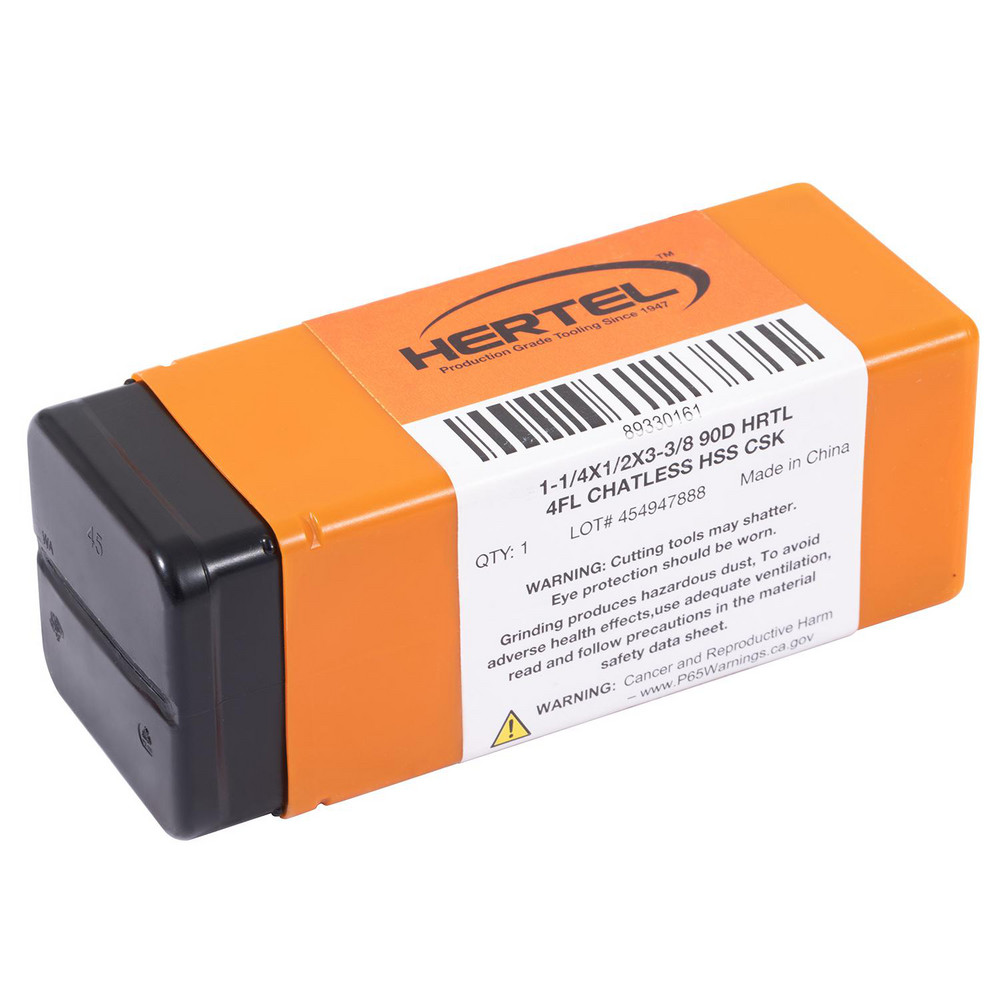 Hertel Countersink: 1-1/4" Head Dia, 90.00 deg Included Angle, 4 Flute, High-Speed Steel, Right Hand Cut - GX89330161