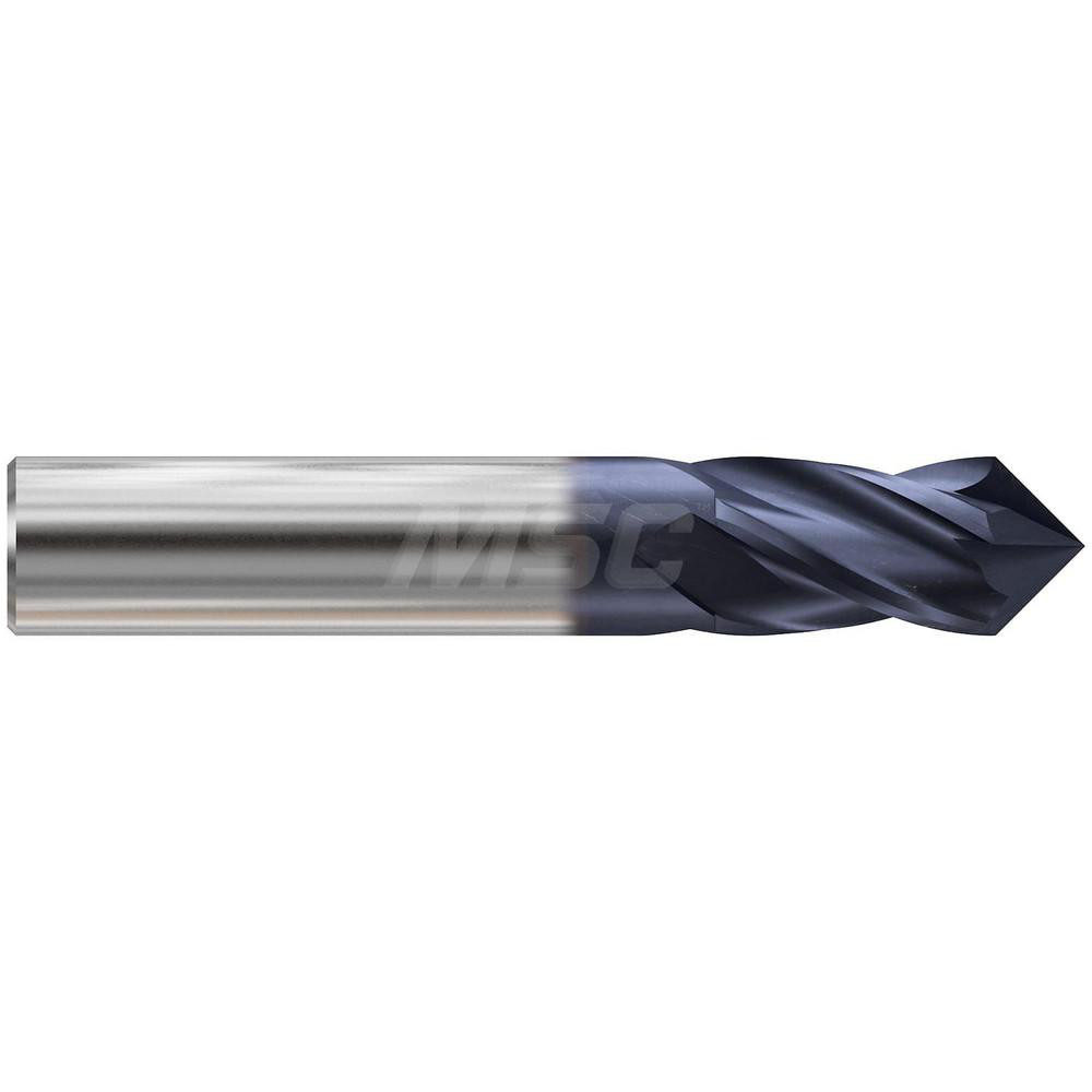 Harvey Tool Chamfer Mill: 1/8" Dia, 1/8" Shank Dia, 60 deg, 2 Flute, Solid Carbide, Single End - 18730-C3