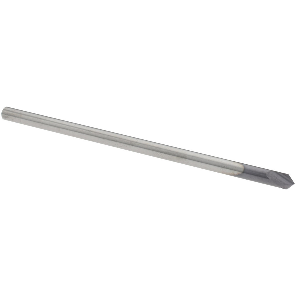 Harvey Tool Chamfer Mill: 1/8" Dia, 1/8" Shank Dia, 90 deg, 4 Flute, Solid Carbide, Single End - 859708-C3