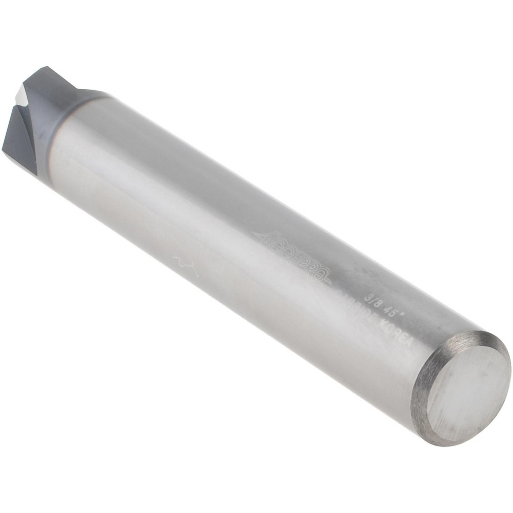 Accupro Chamfer Mill: 3/8" Dia, 3/8" Shank Dia, 90 deg, 3 Flute, Solid Carbide, Single End - EM99943868