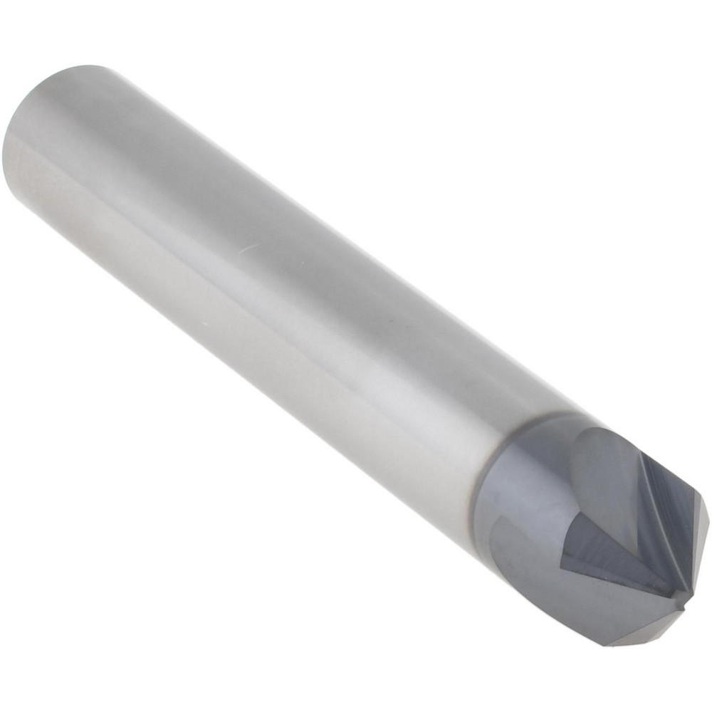 Accupro Chamfer Mill: 3/8" Dia, 3/8" Shank Dia, 90 deg, 3 Flute, Solid Carbide, Single End - EM99943868