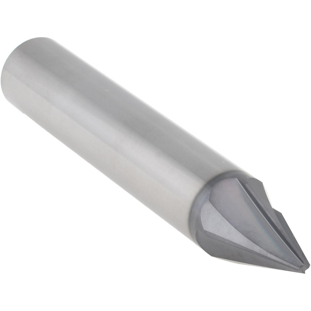 Accupro Chamfer Mill: 1/2" Dia, 1/2" Shank Dia, 40 deg, 4 Flute, Solid Carbide, Single End - EM99943876