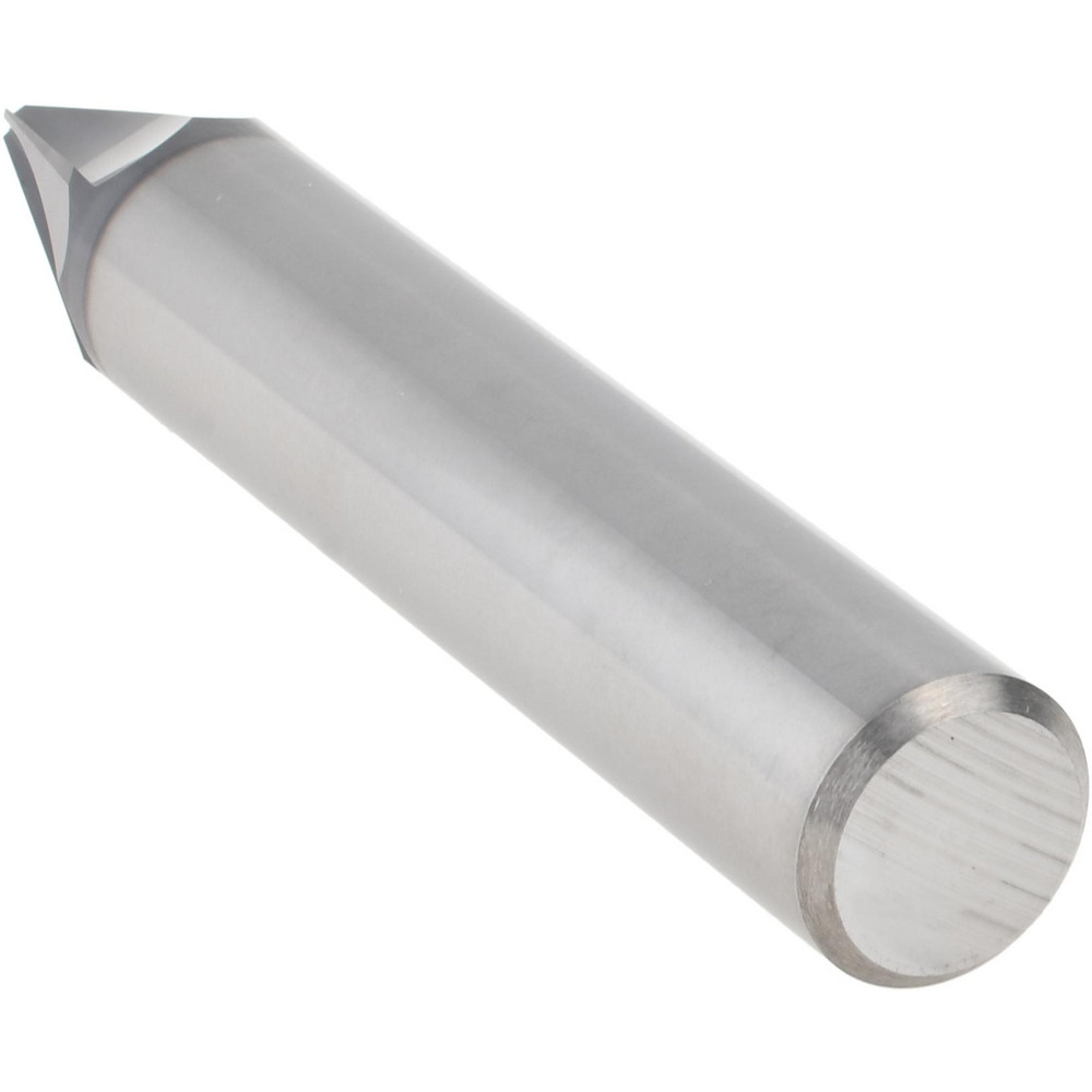 Accupro Chamfer Mill: 1/2" Dia, 1/2" Shank Dia, 40 deg, 4 Flute, Solid Carbide, Single End - EM99943876