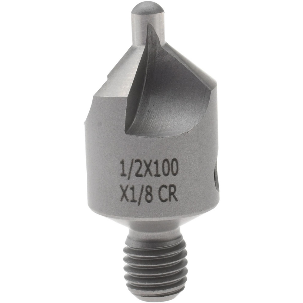 Made in USA 2-1/2" OAL, 1/2" Head Dia, 3 Flute, 100° Incl Angle, Integral Pilot, Adjustable Stop Countersink - 152-3-100-.1250