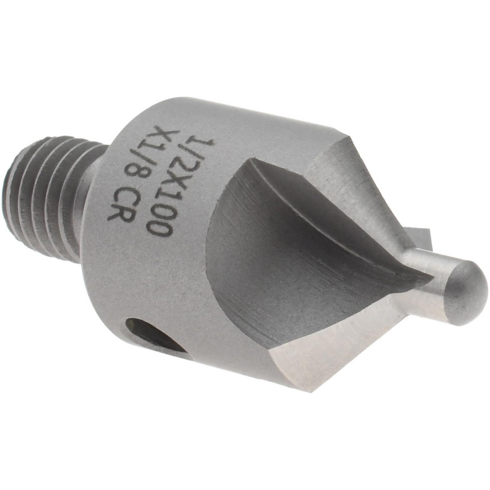 Made in USA 2-1/2" OAL, 1/2" Head Dia, 3 Flute, 100° Incl Angle, Integral Pilot, Adjustable Stop Countersink - 152-3-100-.1250