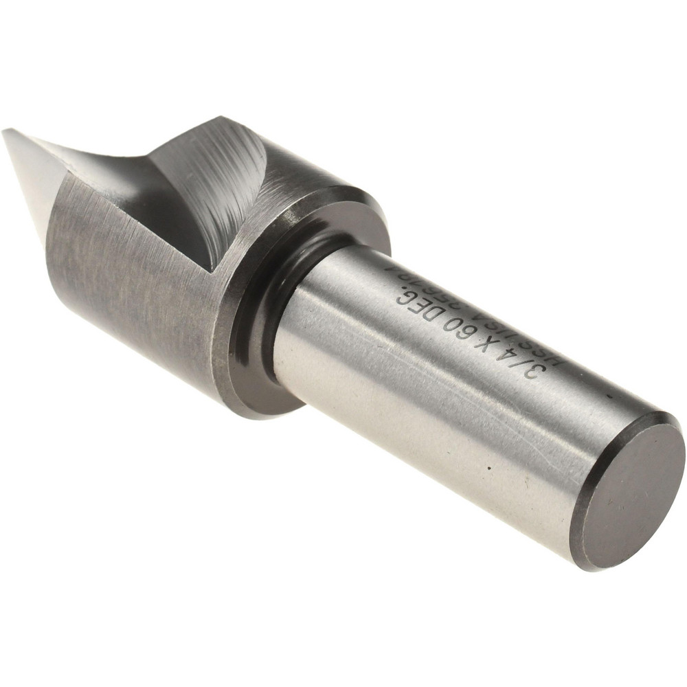 Titan USA Countersink: 3/4" Head Dia, 60.00 deg Included Angle, 1 Flute, High-Speed Steel, Right Hand Cut - CD50504