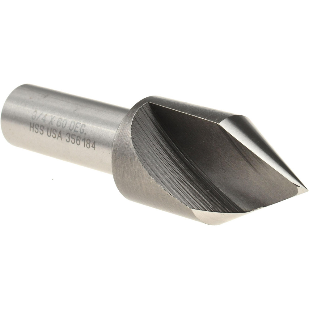 Titan USA Countersink: 3/4" Head Dia, 60.00 deg Included Angle, 1 Flute, High-Speed Steel, Right Hand Cut - CD50504