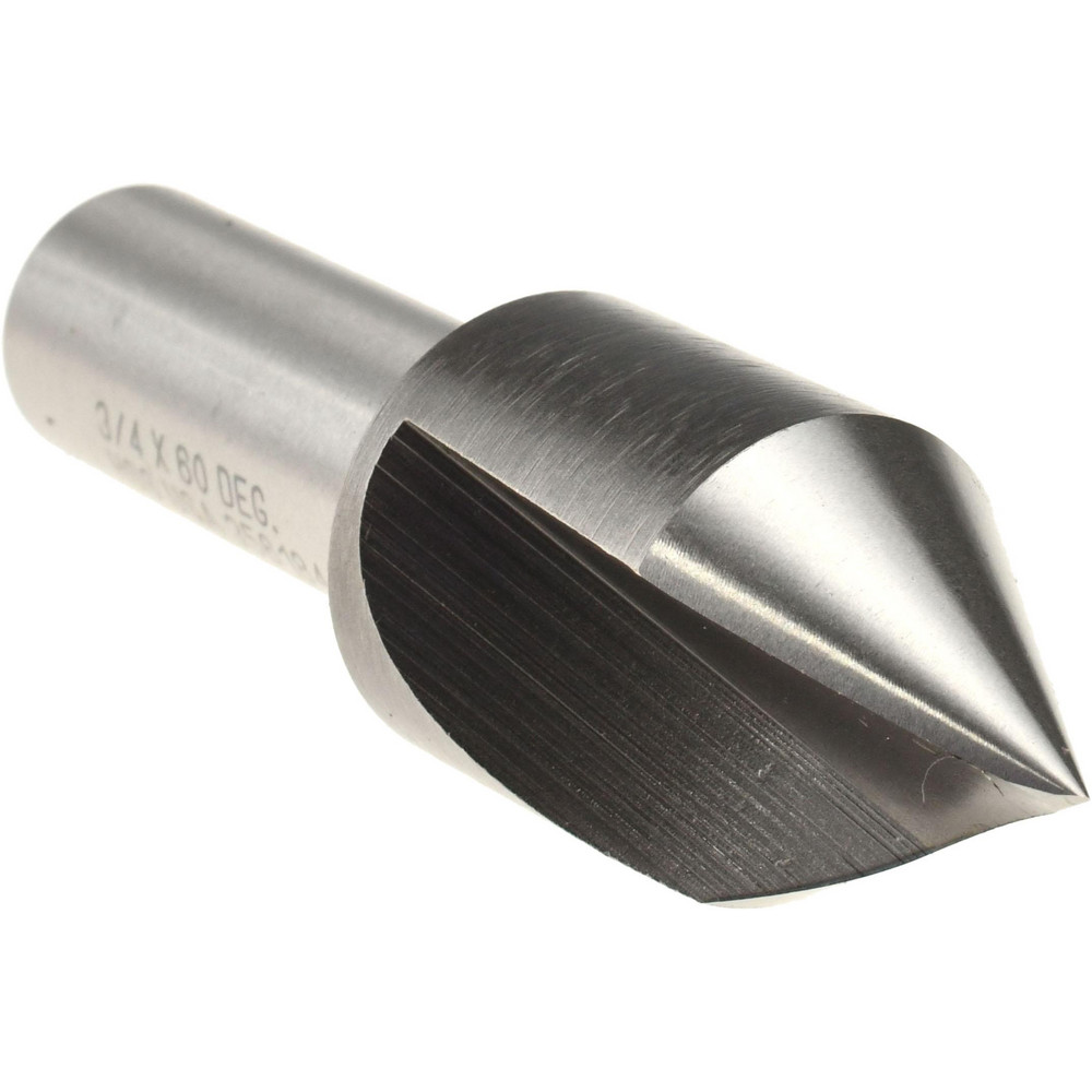 Titan USA Countersink: 3/4" Head Dia, 60.00 deg Included Angle, 1 Flute, High-Speed Steel, Right Hand Cut - CD50504