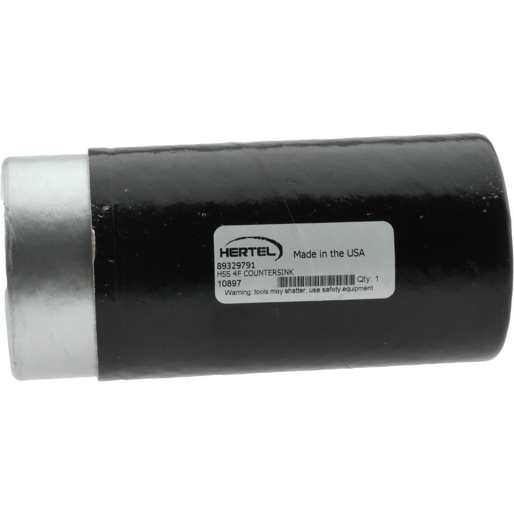 Hertel Countersink: 2-1/2" Head Dia, 100.00 deg Included Angle, 4 Flute, High-Speed Steel - 10897