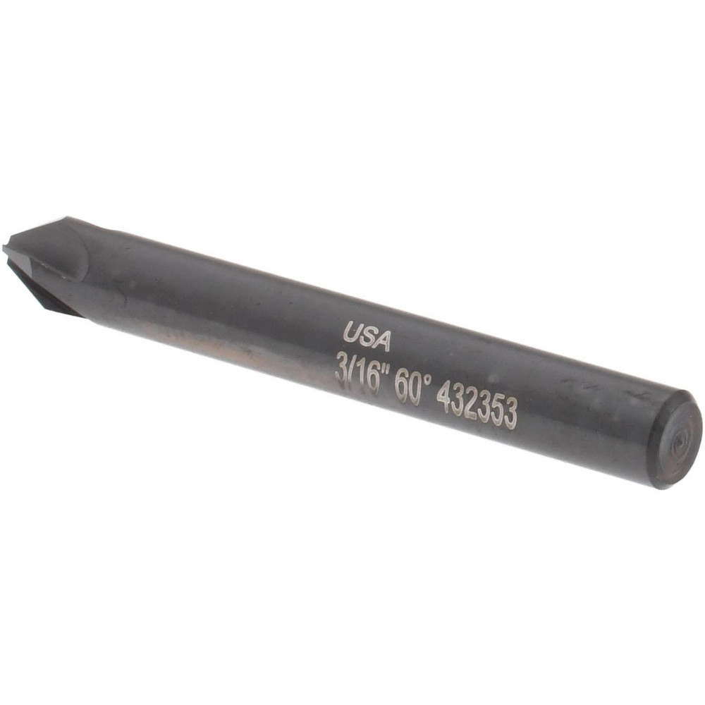 Hertel Countersink: 3/16" Head Dia, 60.00 deg Included Angle, 4 Flute, High-Speed Steel - GX89330930