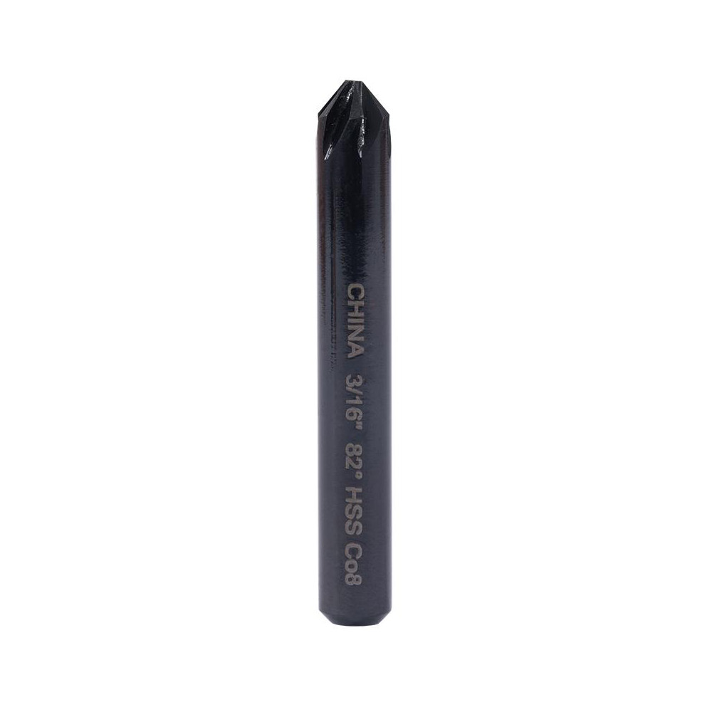 Hertel Countersink: 3/16" Head Dia, 82.00 deg Included Angle, 6 Flute, High-Speed Steel, Right Hand Cut - GX89330187