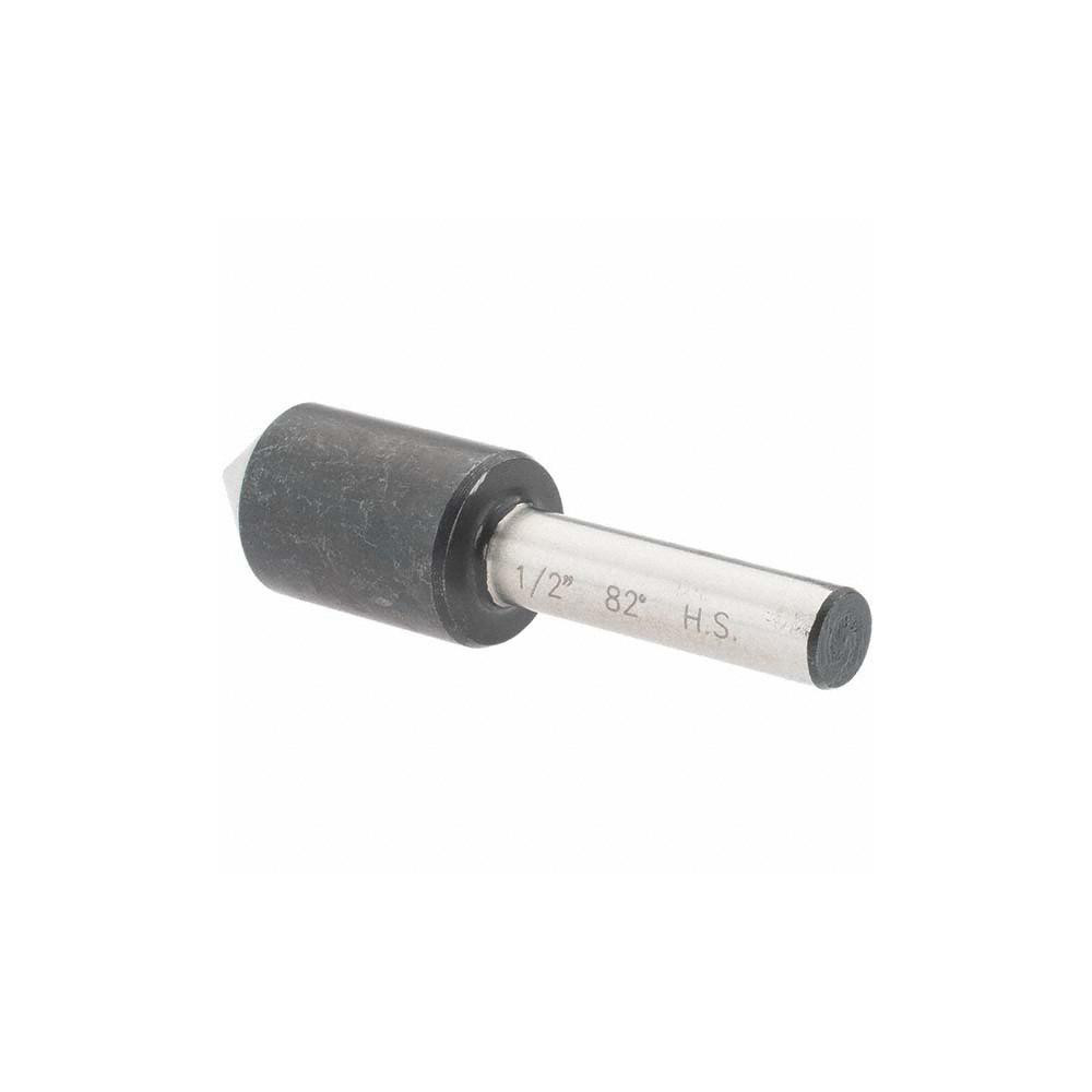 Value Collection Countersink: 1/2" Head Dia, 82.00 deg Included Angle, 1 Flute, High-Speed Steel, Right Hand Cut - 28604