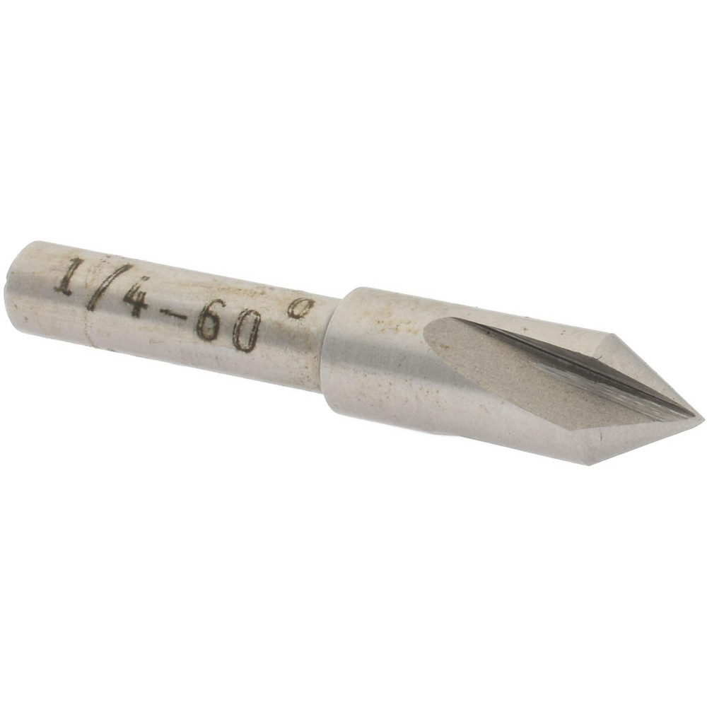 Value Collection Countersink: 1/4" Head Dia, 60.00 deg Included Angle, 3 Flute, High-Speed Steel, Right Hand Cut - SC4060016