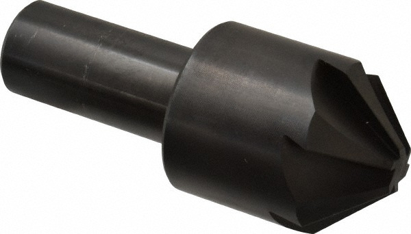 Hertel Countersink: 1-3/4" Head Dia, 90.00 deg Included Angle, 6 Flute, High-Speed Steel, Right Hand Cut - GX89330500