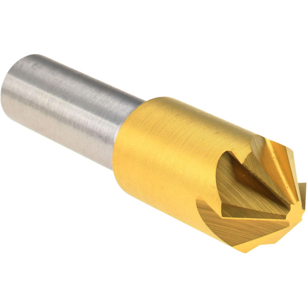 Melin Tool Countersink: 1/2" Head Dia, 90.00 deg Included Angle, 6 Flute, Cobalt Steel, Right Hand Cut - 18214