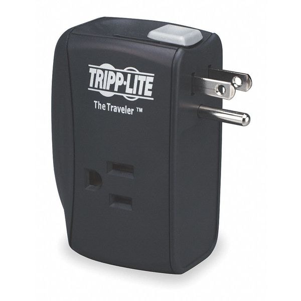 Tripp Lite Surge Protector, 15A, 2 Outlet, Black - TRAVELER
