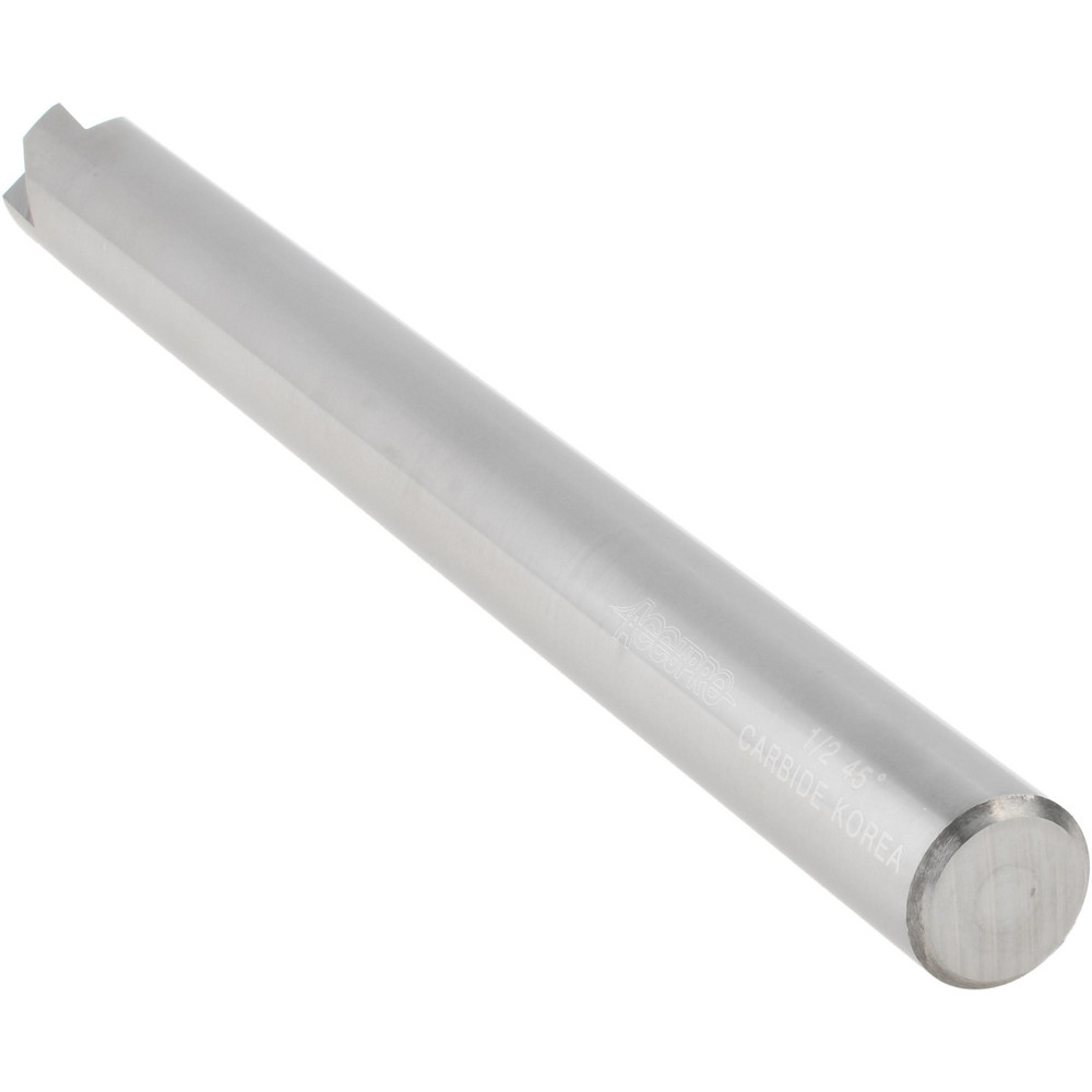 Accupro Chamfer Mill: 1/2" Dia, 1/2" Shank Dia, 90 deg, 4 Flute, Solid Carbide, Single End - E599943853