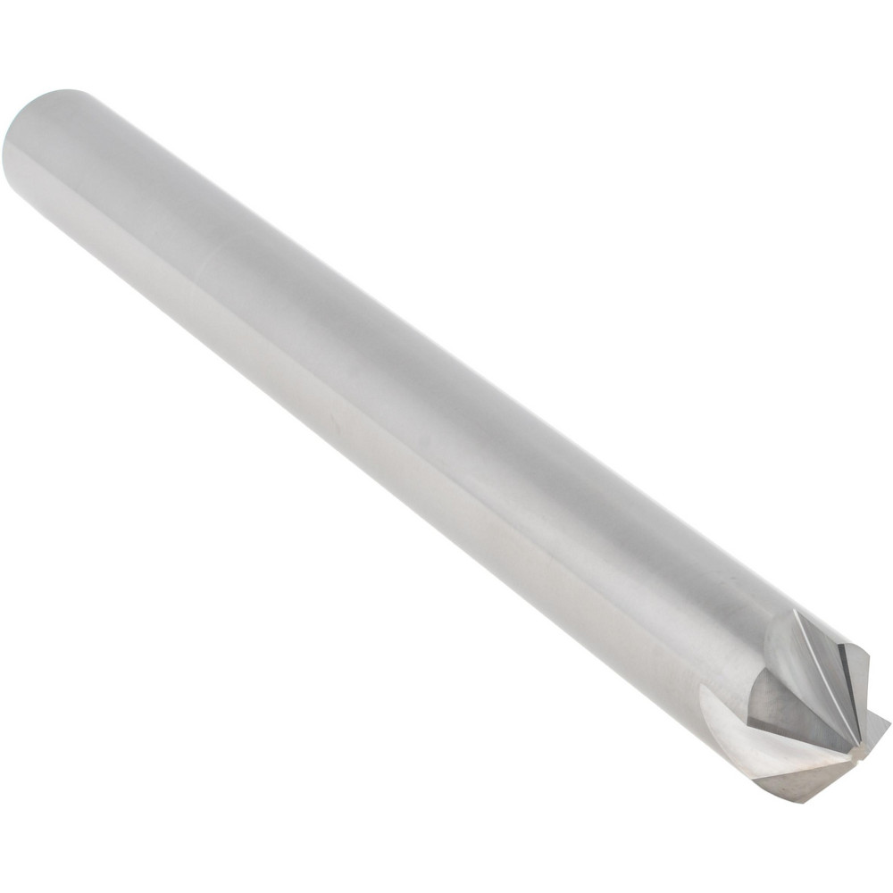 Accupro Chamfer Mill: 1/2" Dia, 1/2" Shank Dia, 90 deg, 4 Flute, Solid Carbide, Single End - E599943853