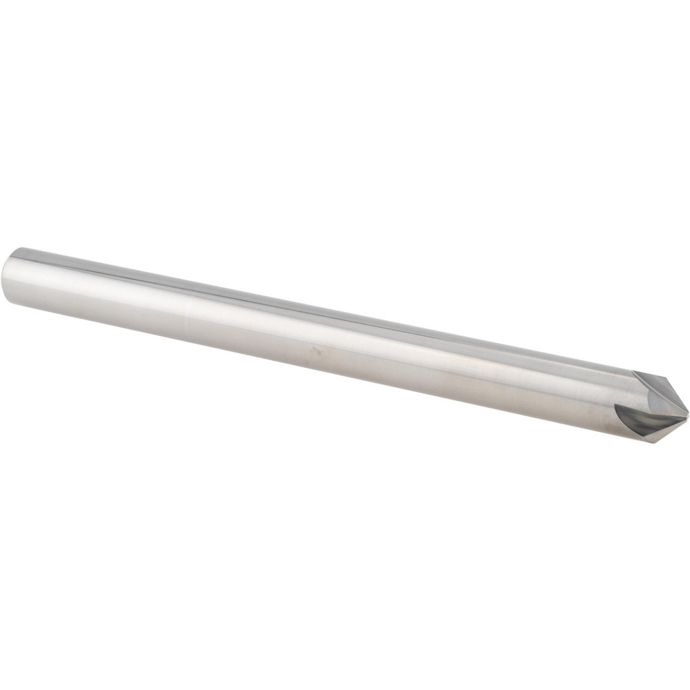 Accupro Chamfer Mill: 1/2" Dia, 1/2" Shank Dia, 90 deg, 4 Flute, Solid Carbide, Single End - E599943853
