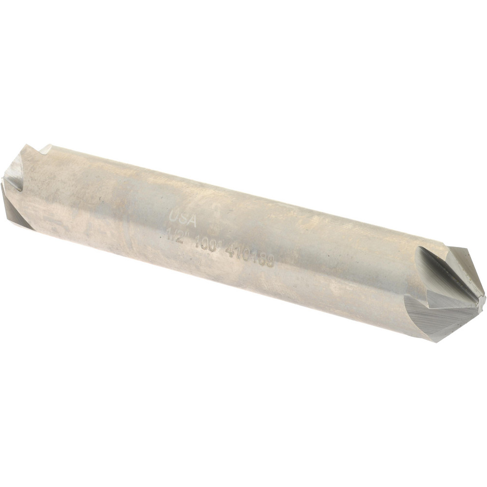 Hertel Countersink: 1/2" Head Dia, 100.00 deg Included Angle, 6 Flute, High-Speed Steel, Right Hand Cut - GX89331300