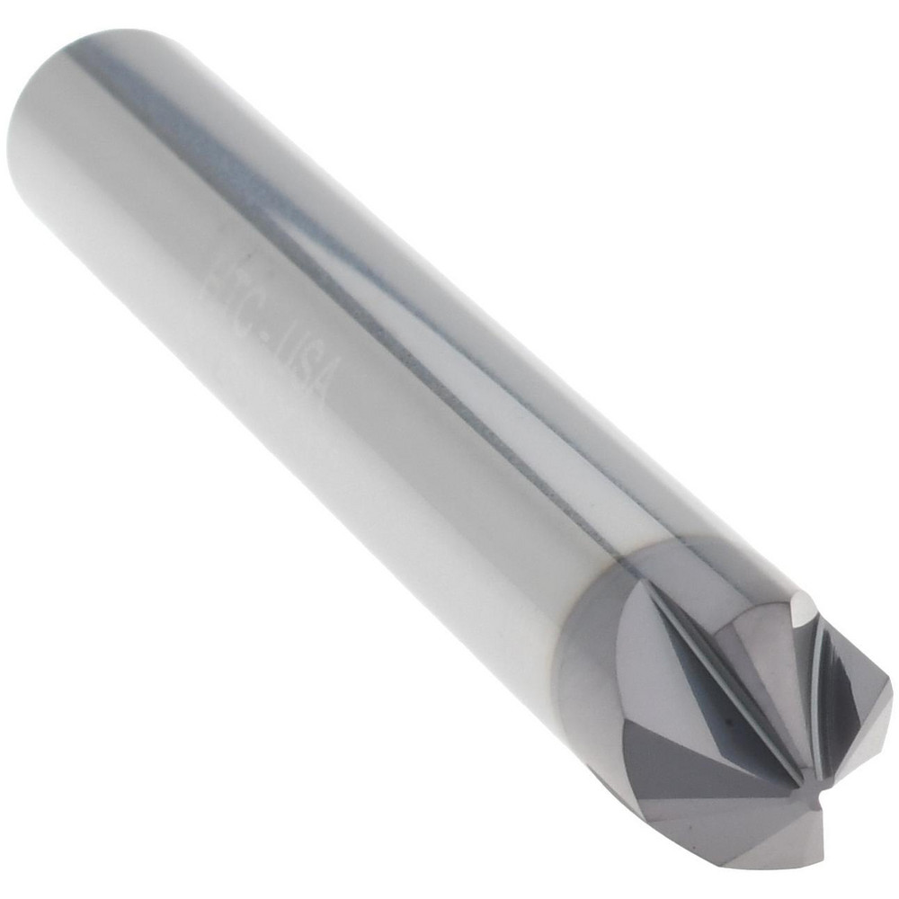 Harvey Tool Chamfer Mill: 5/16" Dia, 5/16" Shank Dia, 90 deg, 4 Flute, Solid Carbide, Single End - 873245-C3