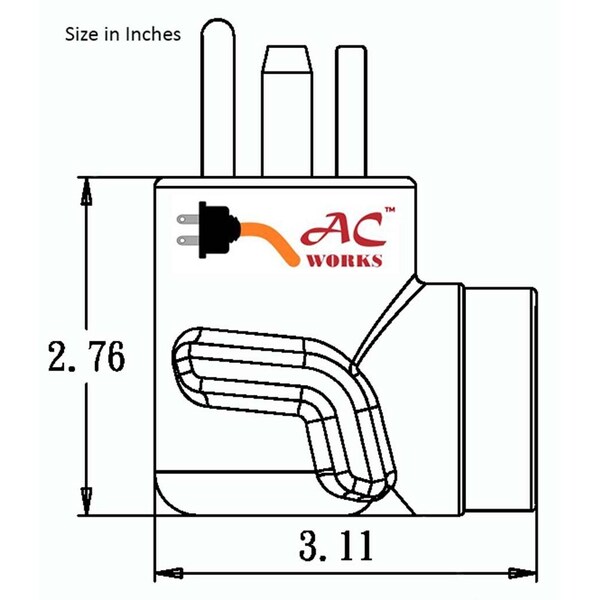 Ac Works 4-Prong NEW Dryer Plug to 3-Prong OLD Dryer Socket Adapter - AD14301030