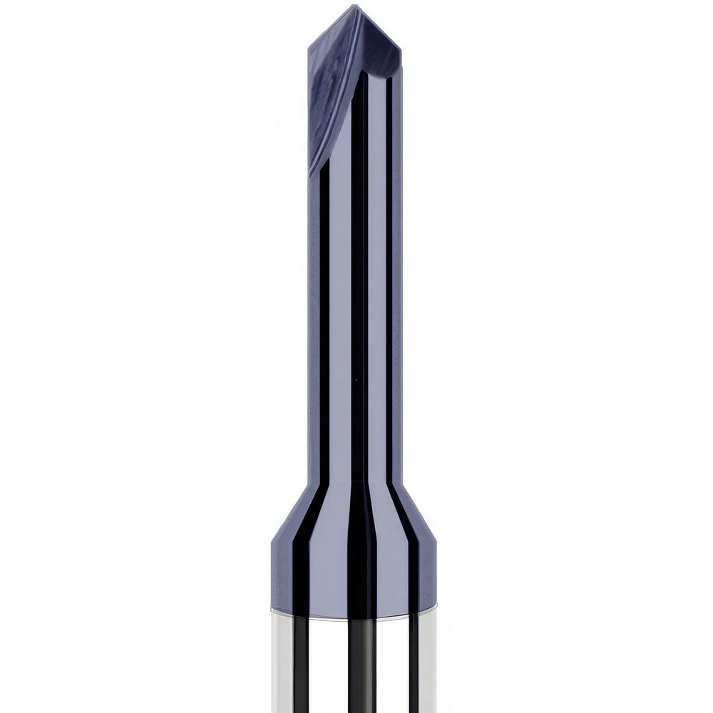 Harvey Tool Chamfer Mill: 1/16" Dia, 1/8" Shank Dia, 60 deg, 2 Flute, Solid Carbide, Single End - 54730-C3