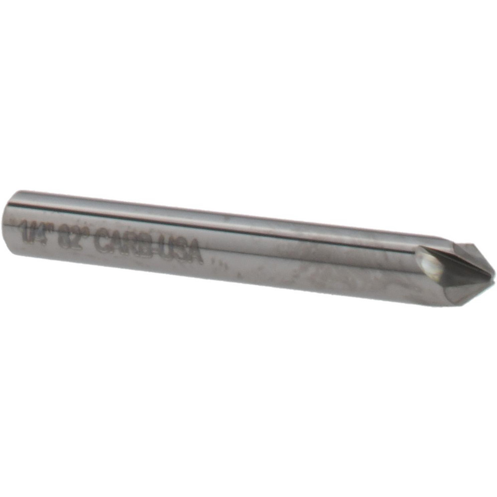 Hertel Countersink: 1/4" Head Dia, 82.00 deg Included Angle, 4 Flute, Solid Carbide, Right Hand Cut - 334-003060