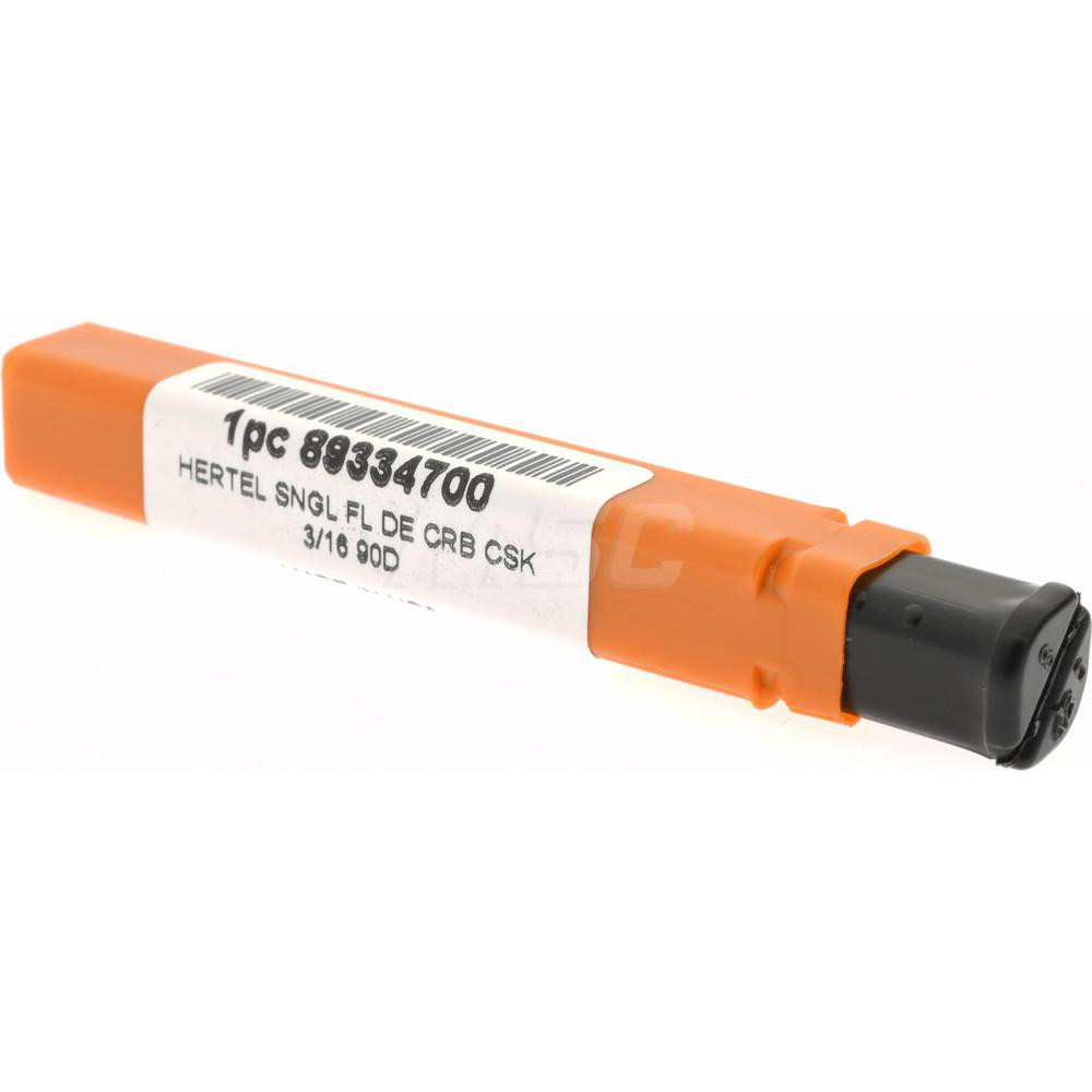 Hertel Countersink: 3/16" Head Dia, 90.00 deg Included Angle, 1 Flute, Solid Carbide, Right Hand Cut - 331-202070