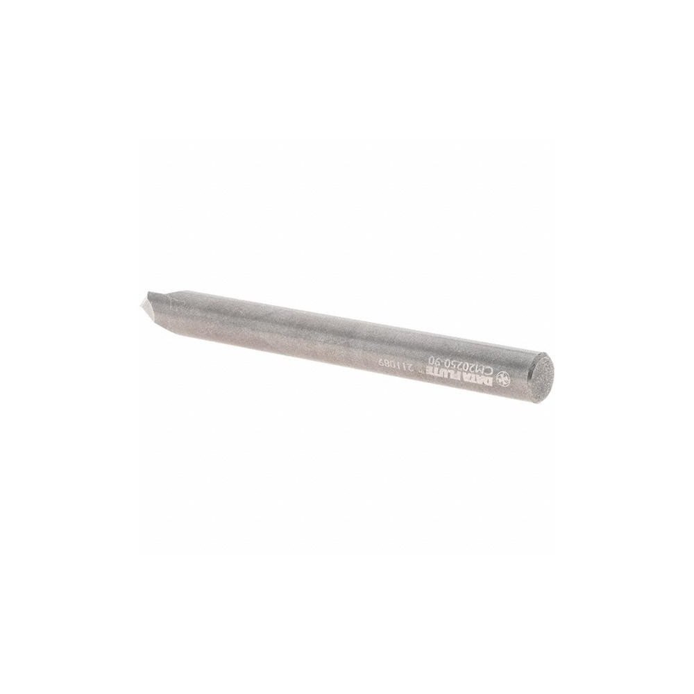 Made in USA Chamfer Mill: 1/4" Dia, 1/4" Shank Dia, 90 deg, 2 Flute, Solid Carbide, Single End - 34756-00-D