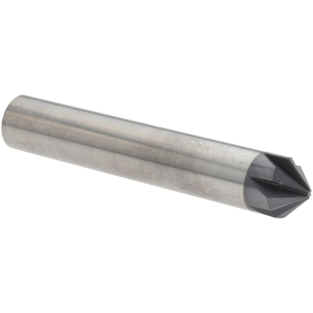 Harvey Tool Chamfer Mill: 1/2" Dia, 1/2" Shank Dia, 40 deg, 6 Flute, Solid Carbide, Single End - 839220-C3