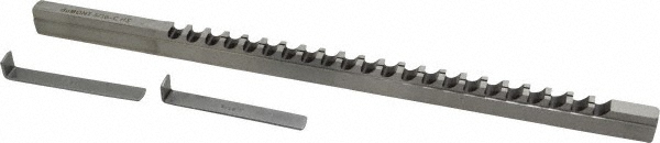 Dumont Minute Man Keyway Broach Sets; Broach Style: C; Minimum Keyway Width (Inch): 0.25 in; Maximum Keyway Width (Inch): 0.375 in; Coated: Uncoated; Bushing Type: Collared; Series: C; Bushing Dia: 1.0000; Keyway Broach Type: Keyway; Number of Shims Required: 1; Broach Coating: Bright (Polished) - 0030929/0030364