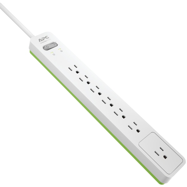Apc SurgeArrest 7-Outlet Surge Protector with 6 ft. Cord (White) - PE76W