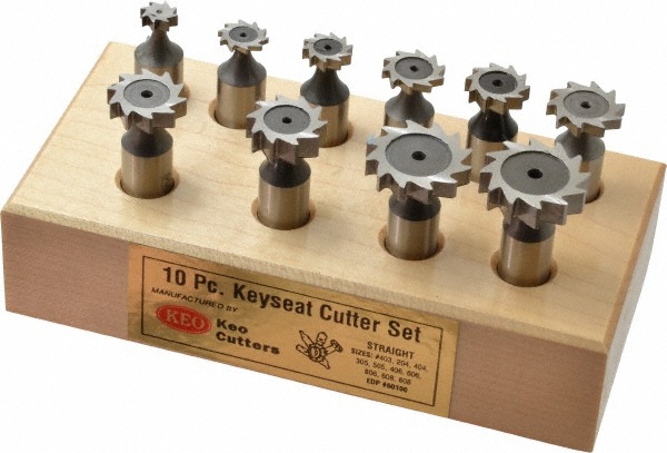 Dumont Minute Man 12 Piece, 1/8 to 1/4" Keyway Width, Style B & C Keyway Broach Set - 11112
