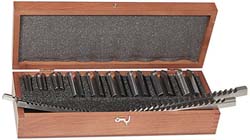 Value Collection 18 Piece, 1/8 to 3/8" Keyway Width, Style B & C Keyway Broach Set - 1395-0719