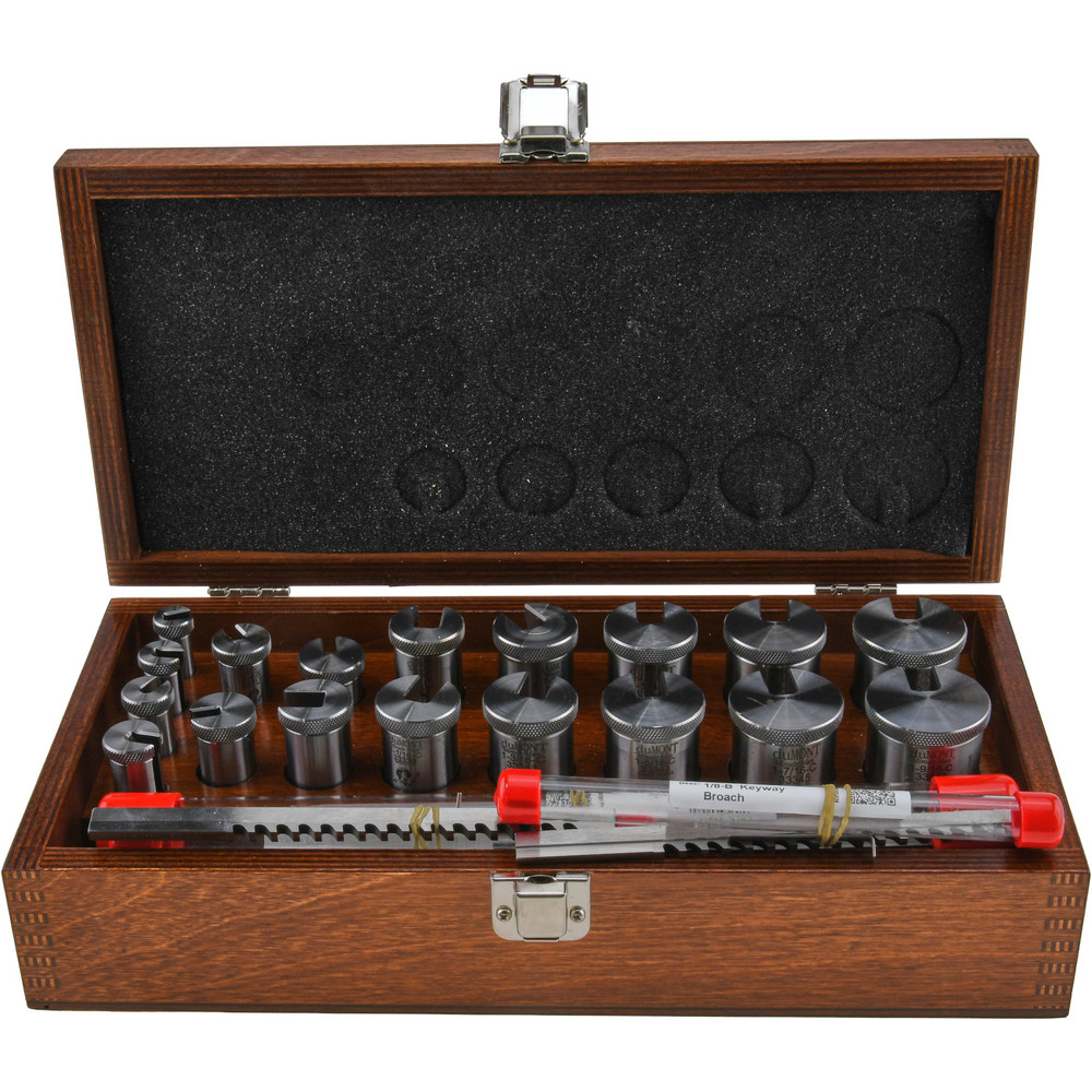Dumont Minute Man 22 Piece, 1/8 to 3/8" Keyway Width, Style B & C Keyway Broach Set - 11320