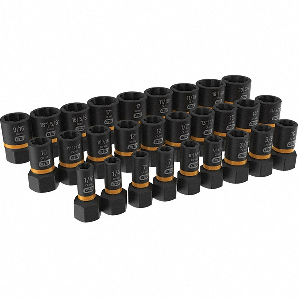 Value Collection 20 Piece, 1/2 to 3/4" Keyway Width, Style D & E Keyway Broach Set - 1395-0432