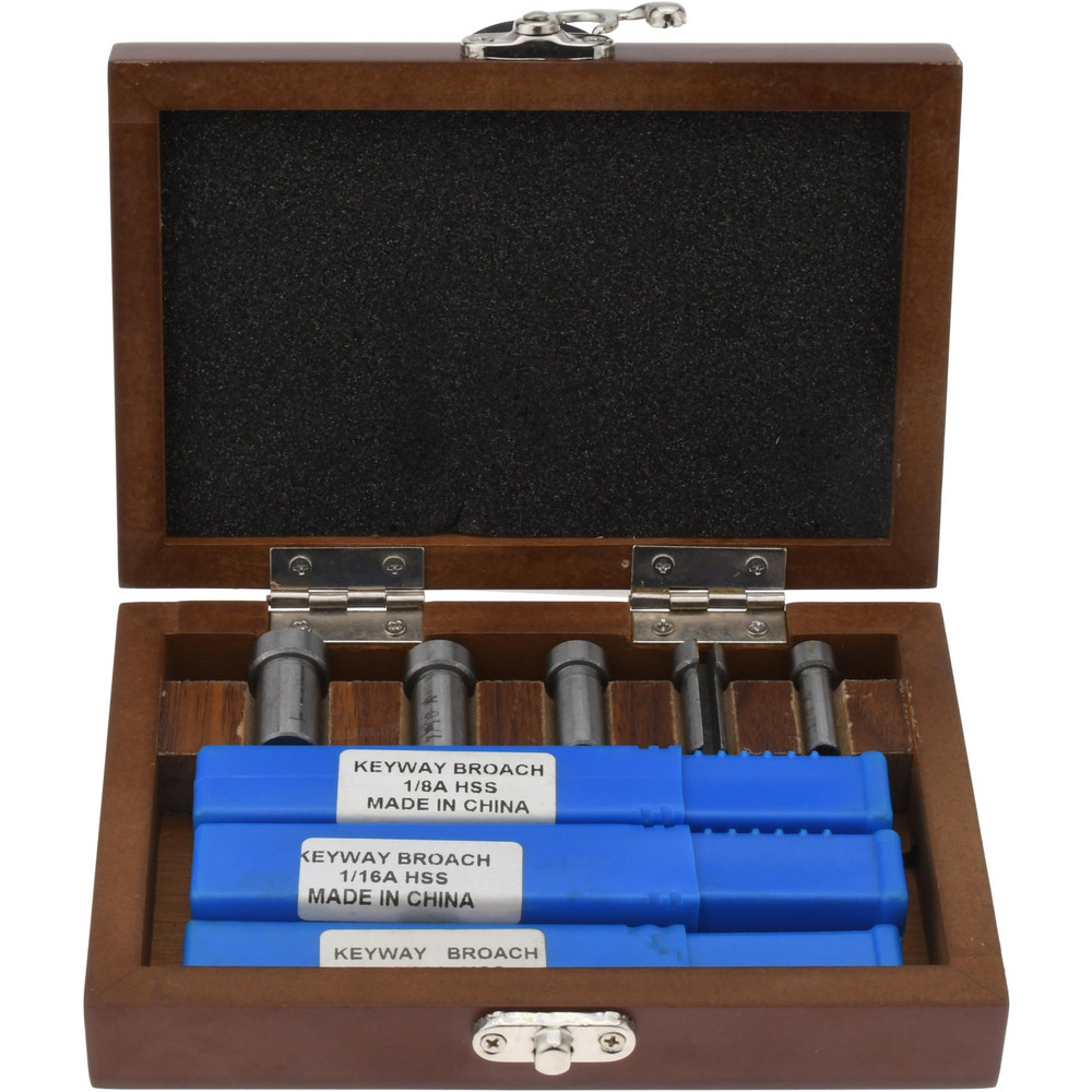 Value Collection 8 Piece, 1/16 to 1/8" Keyway Width, Style A Keyway Broach Set - 1395-0109