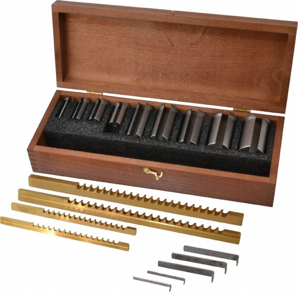 Dumont Minute Man 13 Piece, 1/8 to 3/8" Keyway Width, Style B & C Keyway Broach Set - 11304