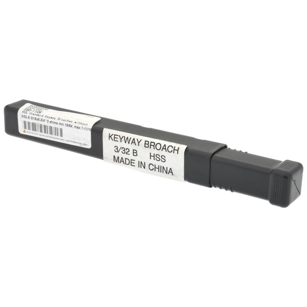 Value Collection Keyway Broach: Style B, High Speed Steel, 3/32" Wide - 395-1106