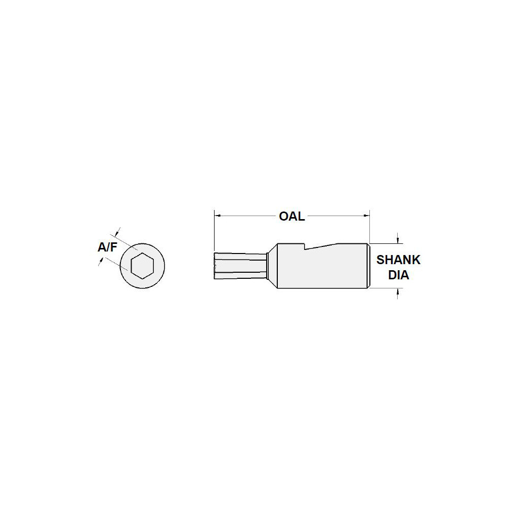 Somma Tool Co. Hexagon Broaches: 0.5000, High-Speed Steel, Bright/Uncoated, Uncoated - HX2-1/2-F
