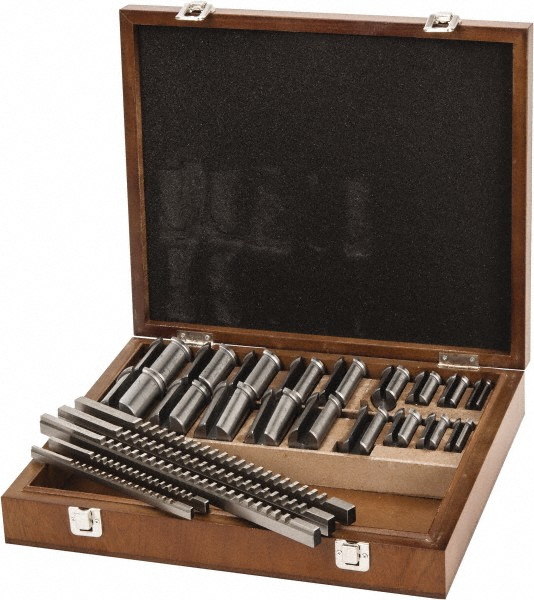 Value Collection 27 Piece, 1/8 to 3/8" Keyway Width, Style B & C Keyway Broach Set - 1395-0727
