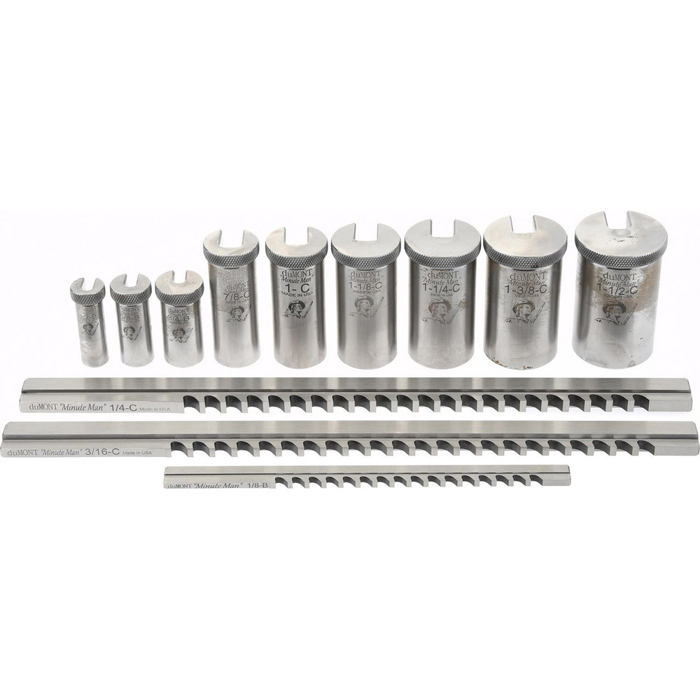Value Collection 15 Piece, 1/8 to 1/4" Keyway Width, Style B & C Keyway Broach Set - 1395-0717