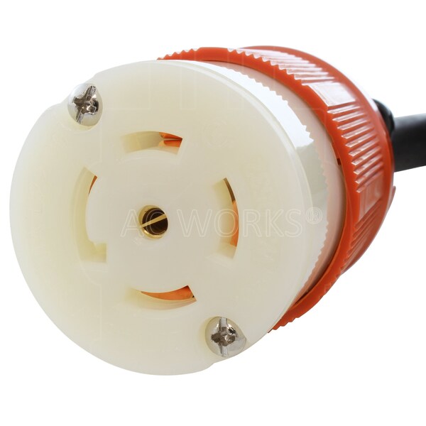 Ac Works SOOW Extension Cord, 10 AWG, Indoor/Outdoor, 10/5, 1 Outlets, L22-30R, Black, Rubber, L22-30P - L2230PR-100