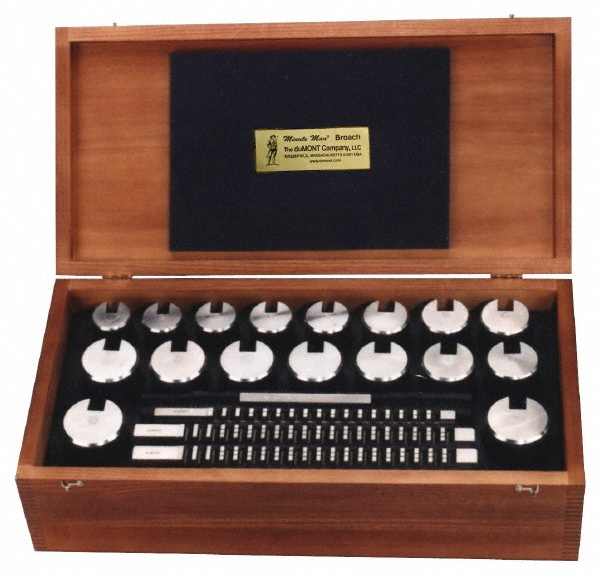 Dumont Minute Man 20 Piece, 1/2 to 3/4" Keyway Width, Style D & E Keyway Broach Set - 11135