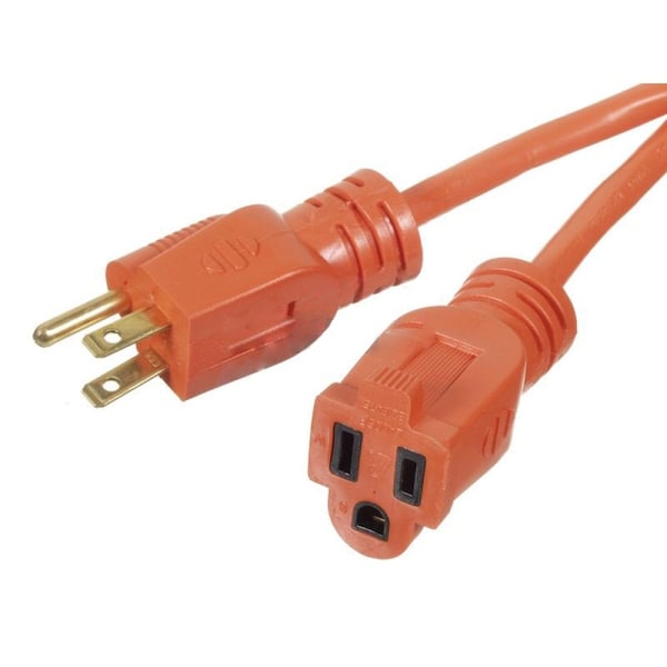 American Imaginations SJTW Extension Cord, Outdoor, 1 Outlets, Orange, Plastic, 590.55 in - AI-37255